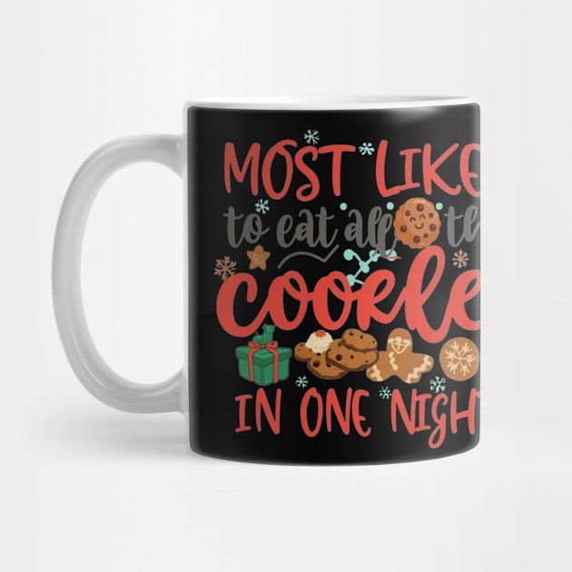 Most Likely To Eat All The Cookies In One Night Christmas Family Design by Positive Designer